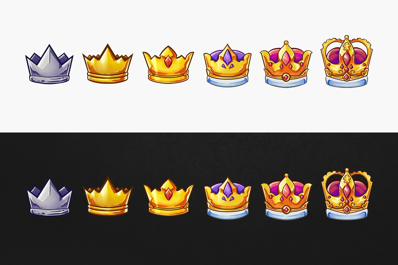 Crown Twitch Sub Badges — Subscriber Tier Set | Stream Skins