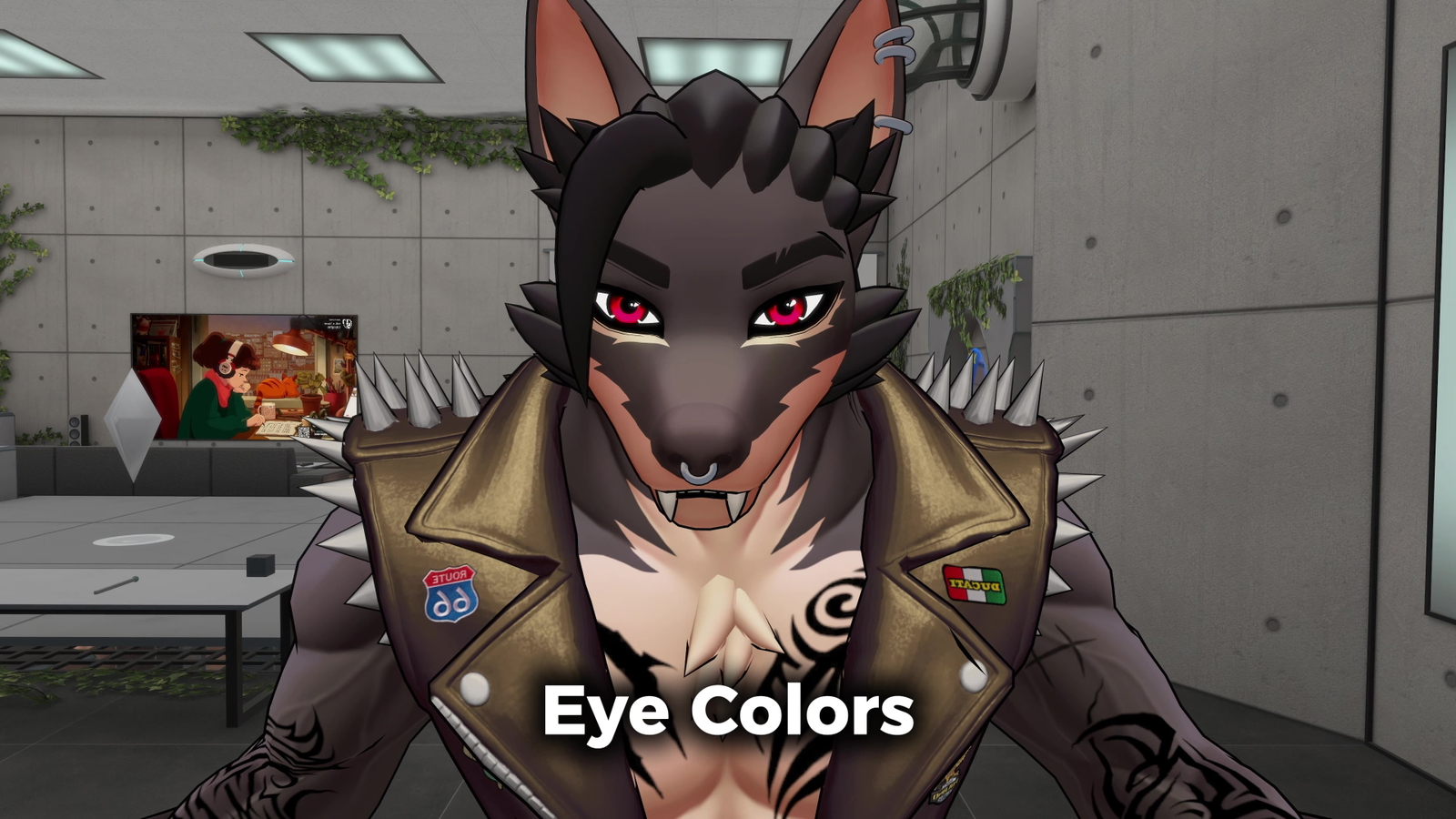 Rocco VRChat Avatar — Biker Werewolf × Vampire, AudioLink
